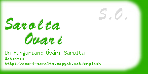 sarolta ovari business card