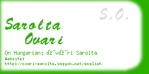 sarolta ovari business card
